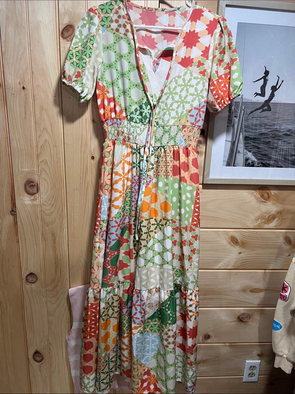 Source Unknown Multicolor Patchwork Maxi Dress